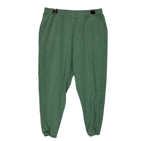 Gymshark Training Fleece Jogger Pants Womens Large Green Logo Cotton Regular Fit - Picture 1 of 14